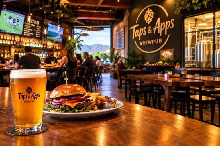 Taps and Apps Brewpub with craft beer and food